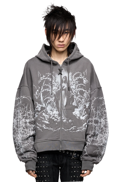 Ascension Grey Zip Up Hoodie | Minga London Great Value