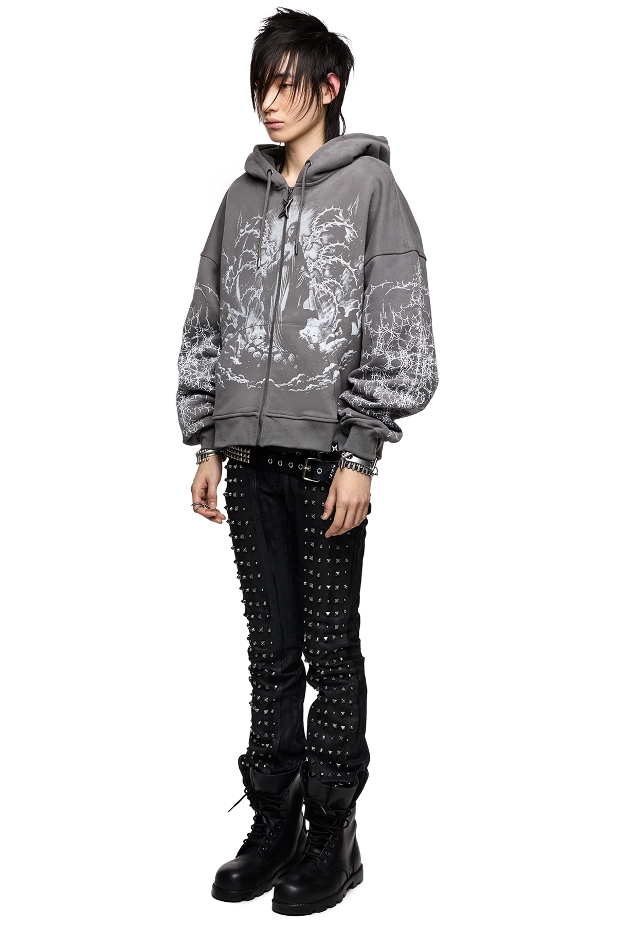 Ascension Grey Zip Up Hoodie | Minga London Great Value