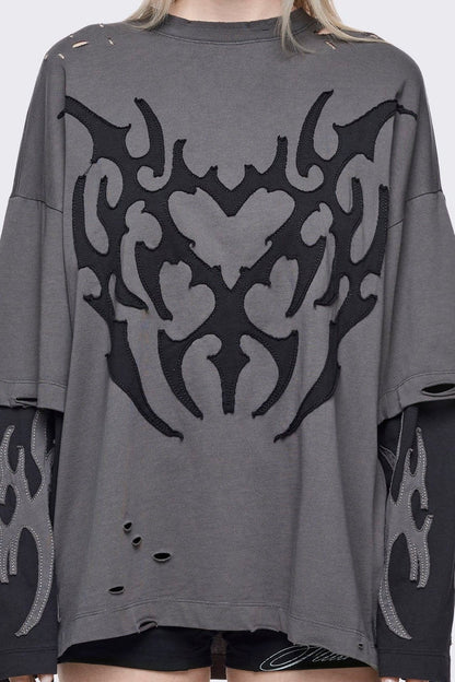 Luvx Grey Layered T-Shirt | Minga London Best Seller