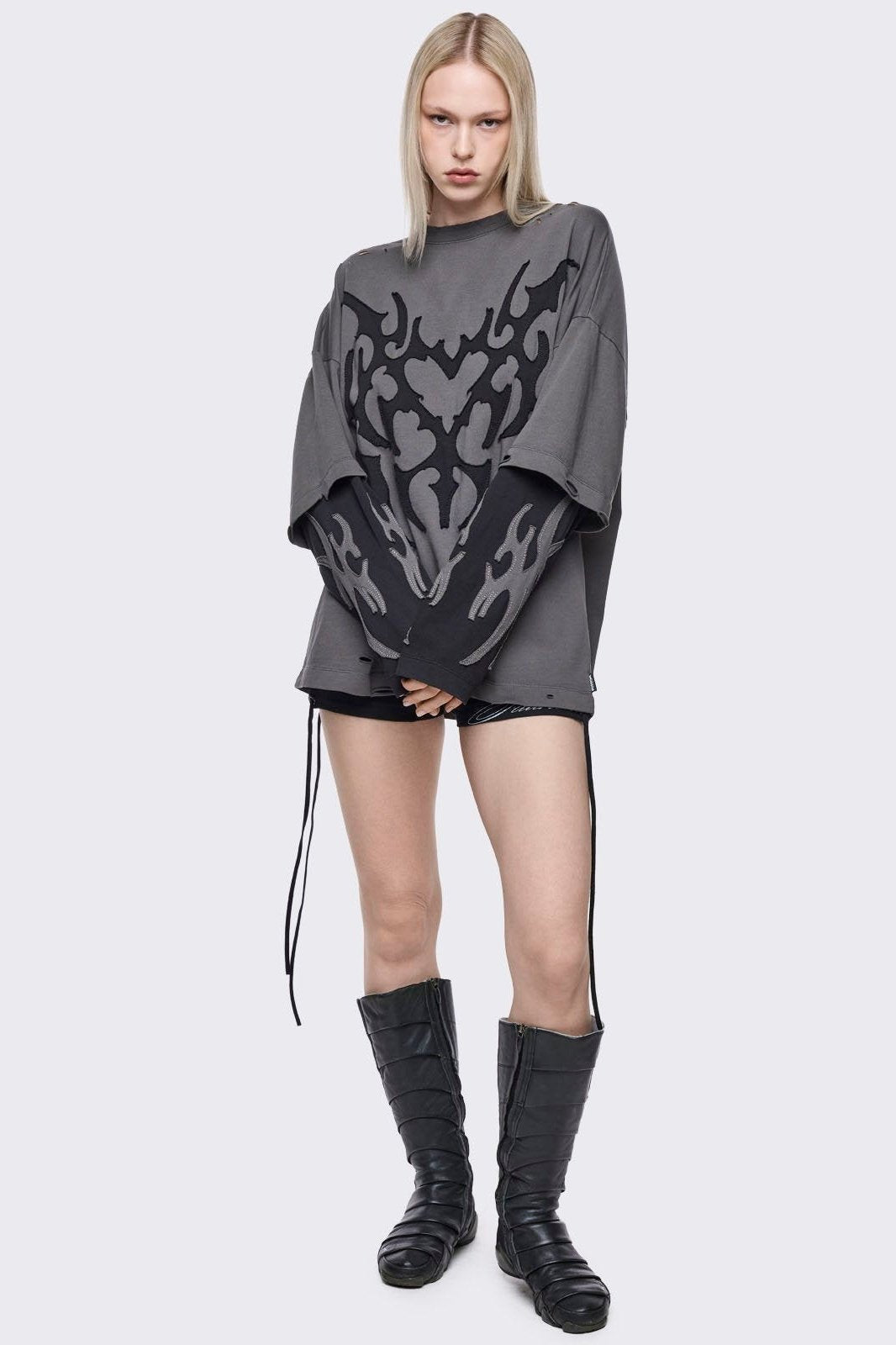 Luvx Grey Layered T-Shirt | Minga London Best Seller