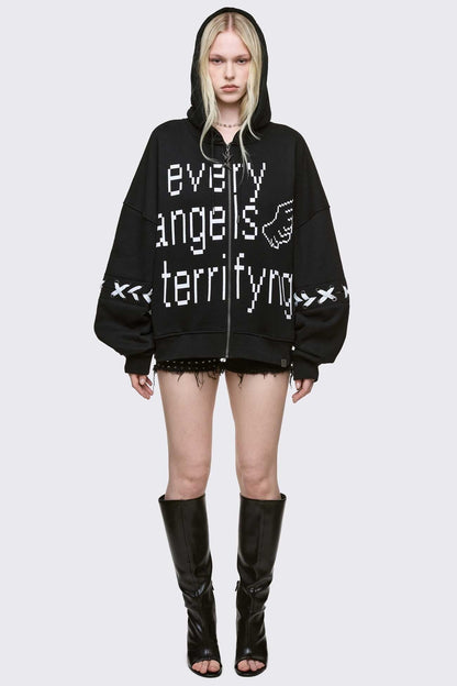Terrifying Angels Zip Up Hoodie | Minga London Deals