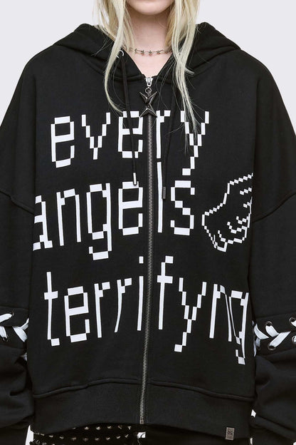 Terrifying Angels Zip Up Hoodie | Minga London Deals
