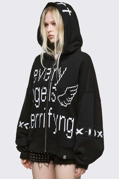 Terrifying Angels Zip Up Hoodie | Minga London Deals