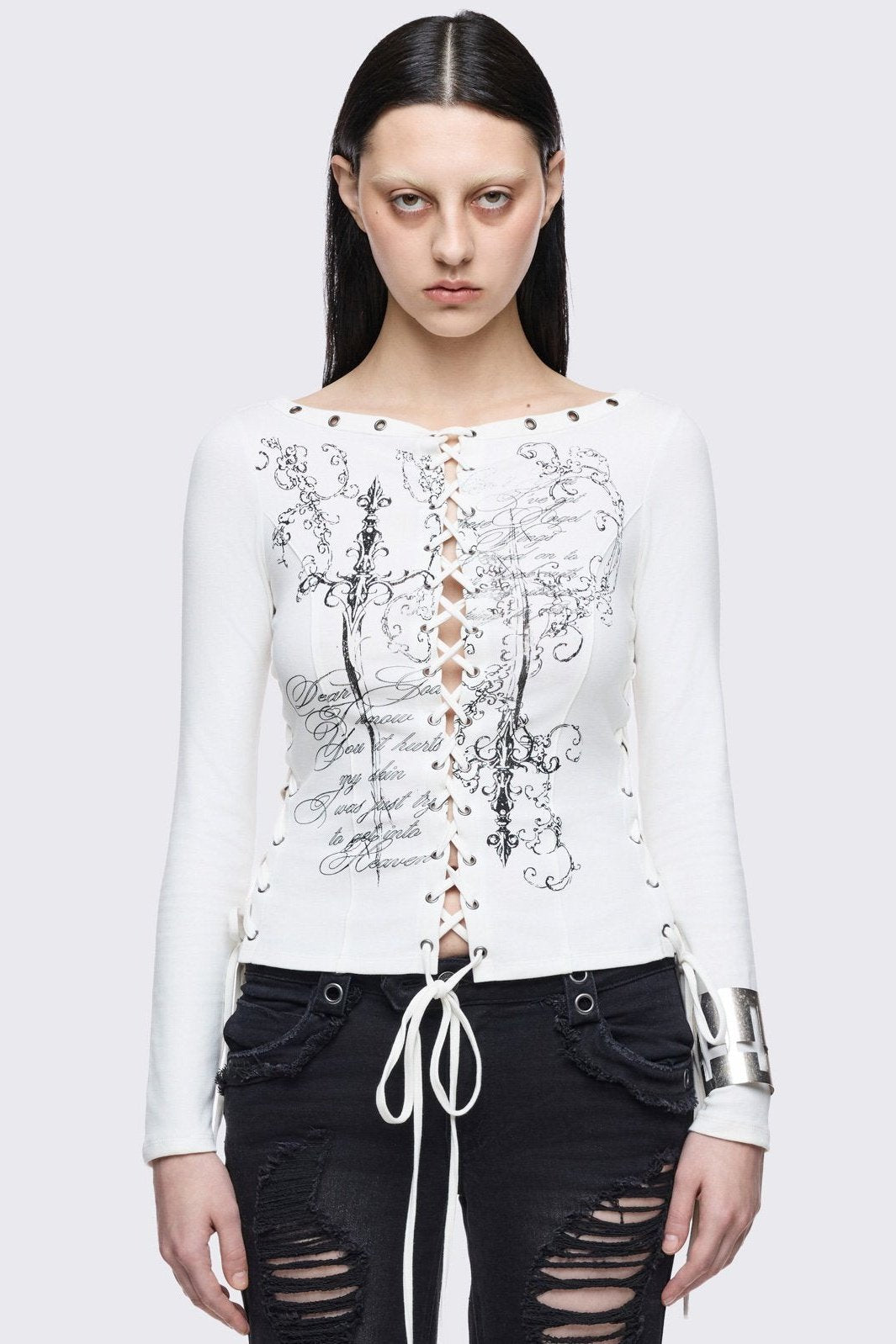 Seraphina Lace-Up Top | Minga London Classic