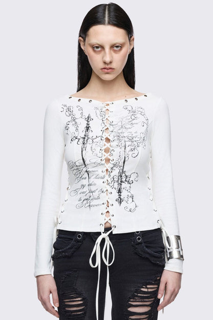 Seraphina Lace-Up Top | Minga London Classic