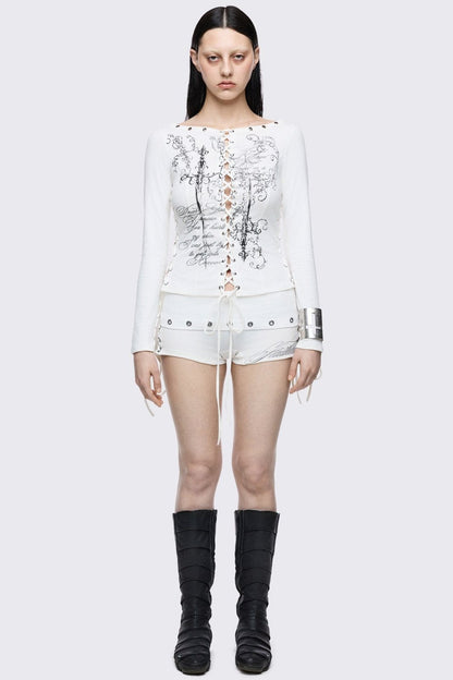 Seraphina Lace-Up Top | Minga London Classic