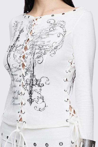 Seraphina Lace-Up Top | Minga London Classic