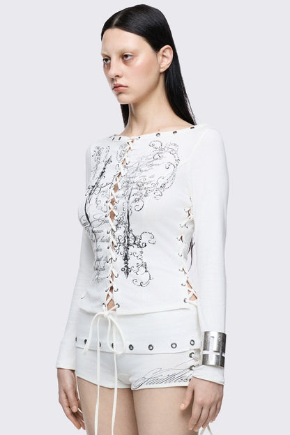 Seraphina Lace-Up Top | Minga London Classic