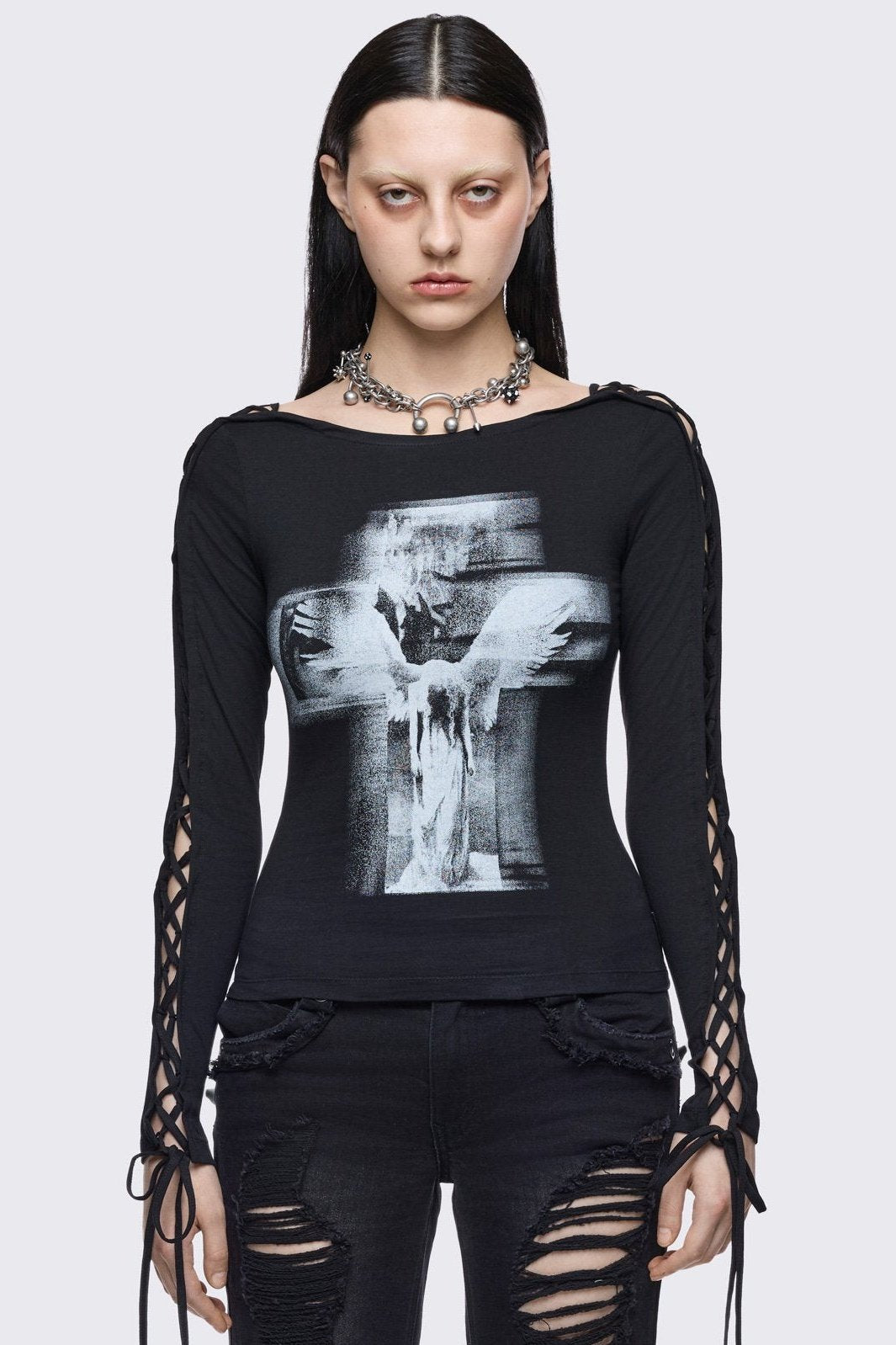 Tenebris Lace-Up Top | Minga London Essential