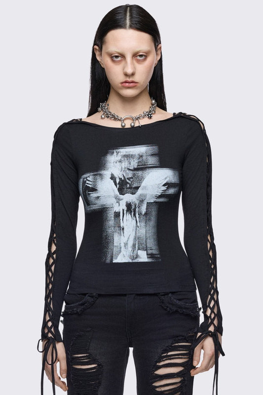 Tenebris Lace-Up Top | Minga London Essential