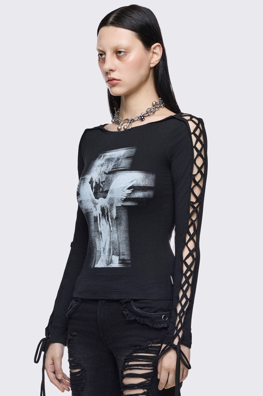 Tenebris Lace-Up Top | Minga London Essential