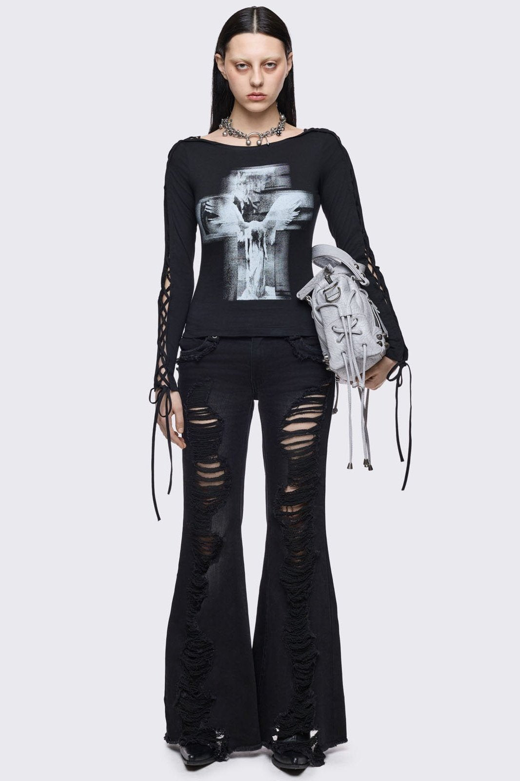 Tenebris Lace-Up Top | Minga London Essential