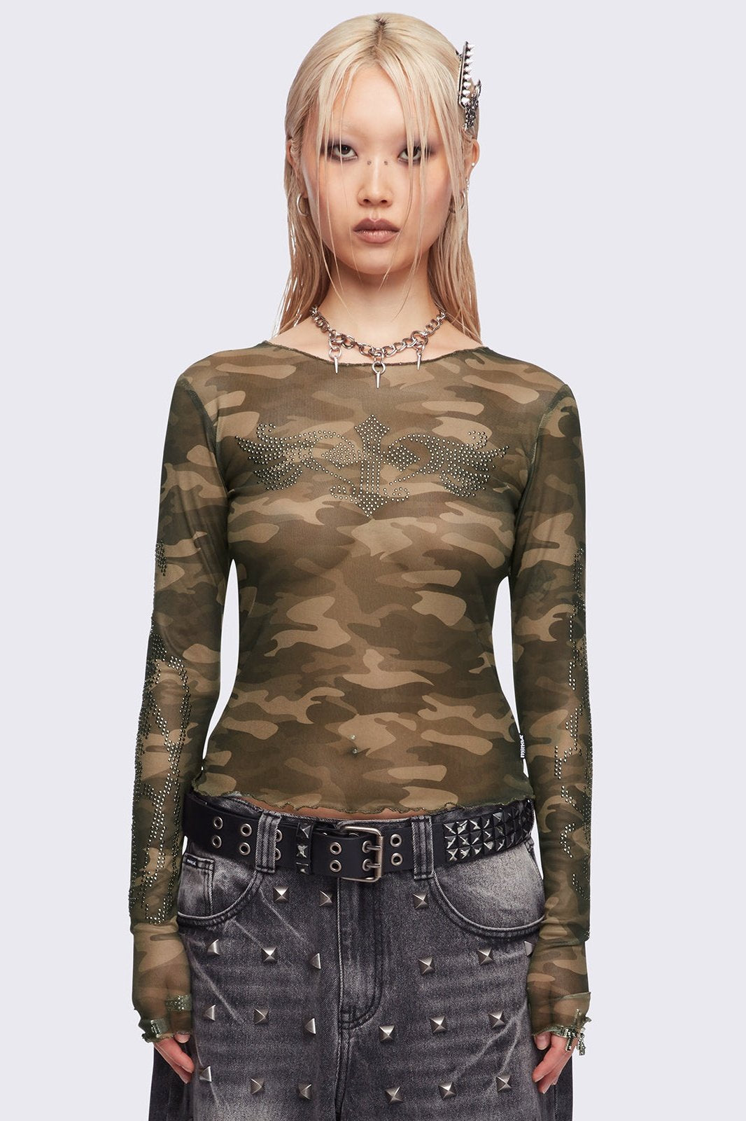Camo Crush Mesh Top | Minga London Classic