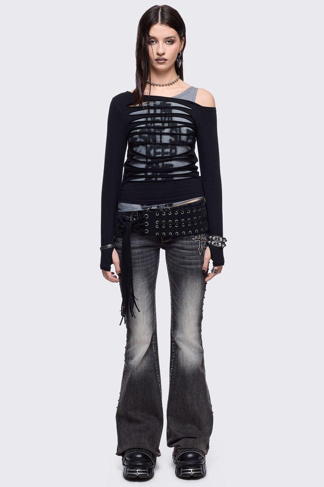 One Eye Open Slashed Top | Minga London Classic