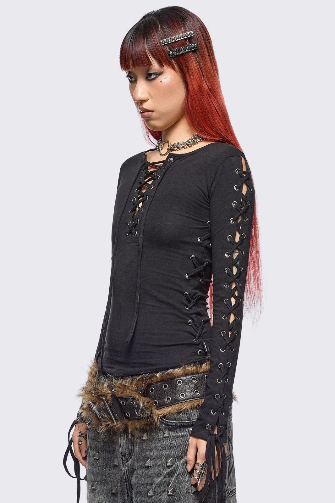Khaela Black Lace-Up Top | Minga London Customer Favorite