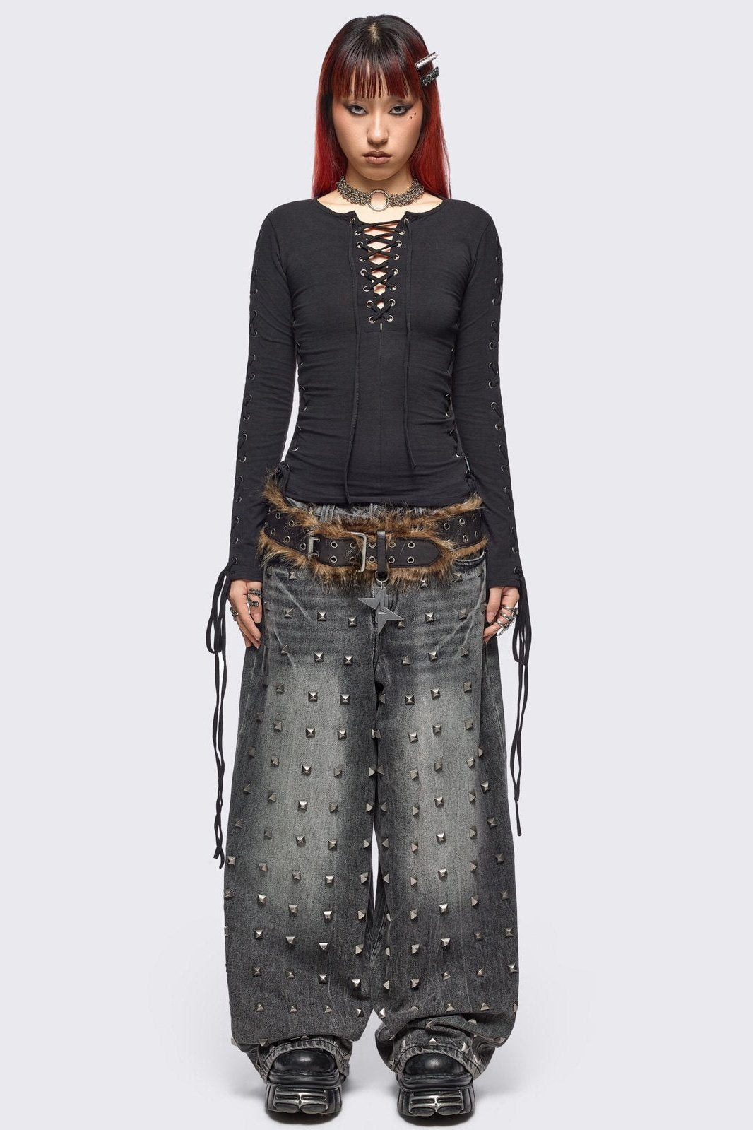 Khaela Black Lace-Up Top | Minga London Customer Favorite
