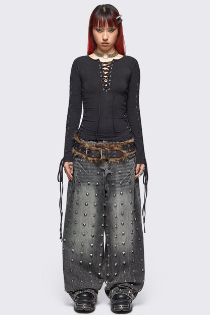 Khaela Black Lace-Up Top | Minga London Customer Favorite