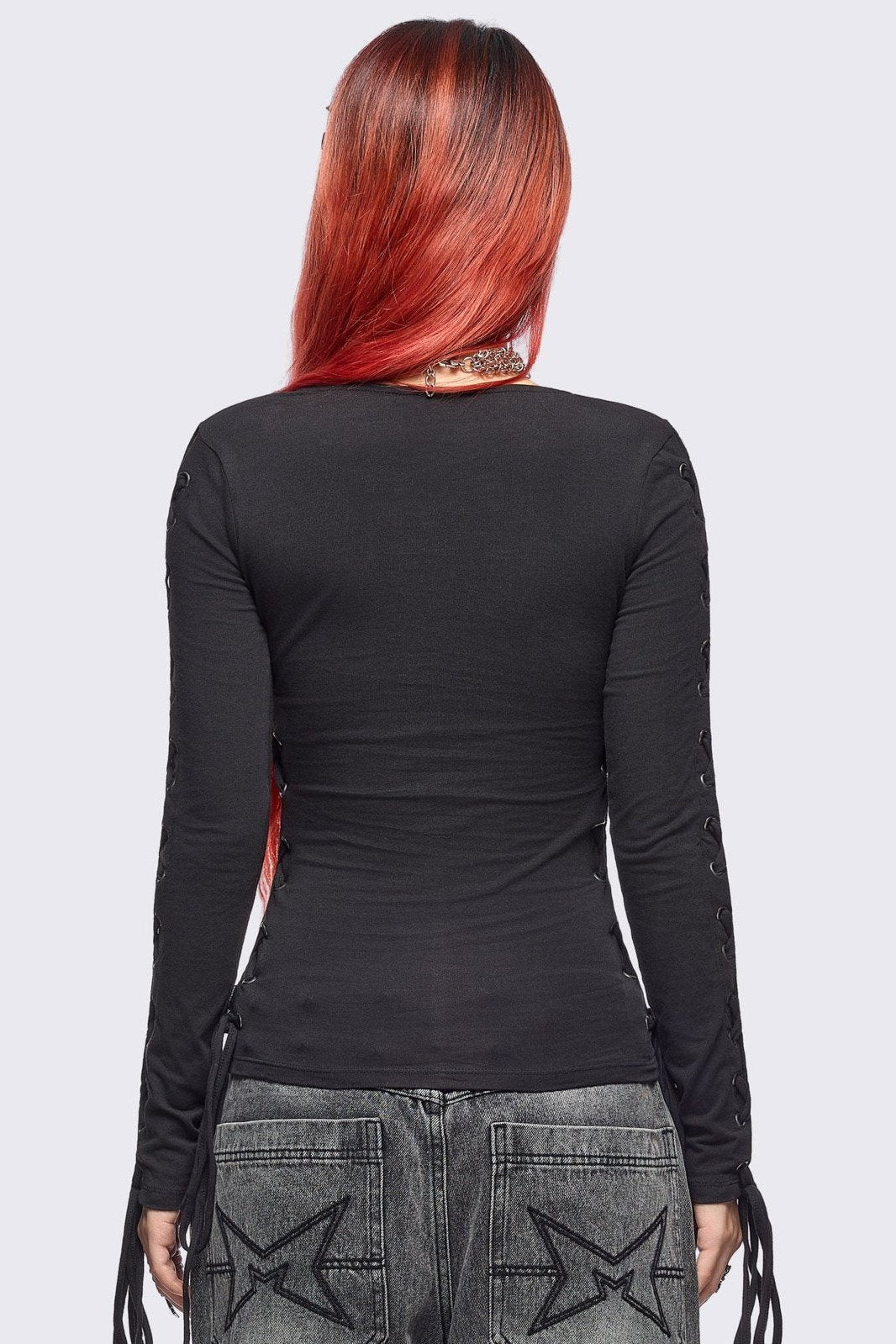 Khaela Black Lace-Up Top | Minga London Customer Favorite