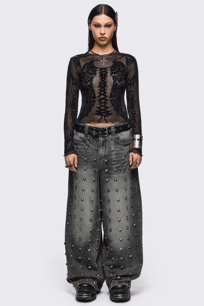 Wing It Black Mesh Top | Minga London Quality