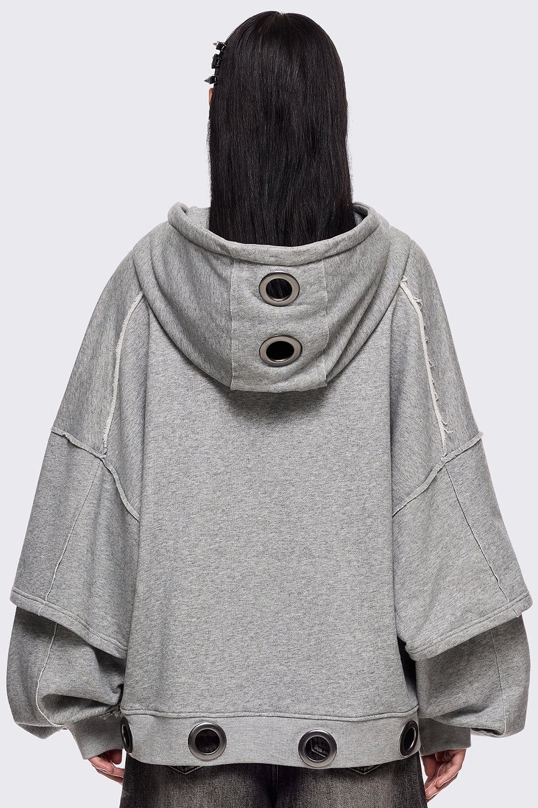Hexa Grey Zip Up Hoodie | Minga London Signature