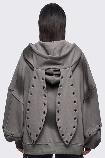 Heaven Grey Washed Zip Up Hoodie | Minga London Featured