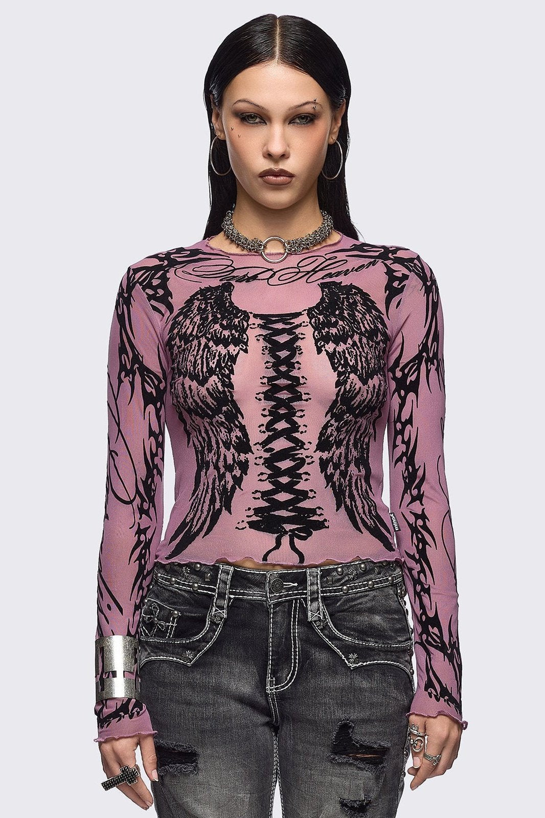 Wing It Pink Mesh Top | Minga London Latest