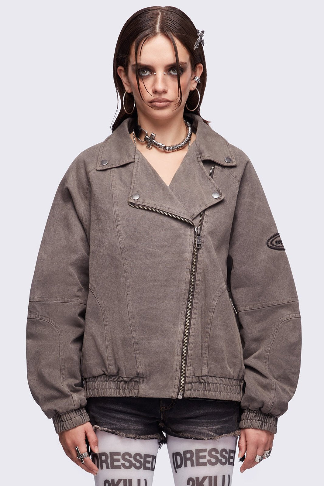 Harley Taupe Bomber Jacket | Minga London Top Pick