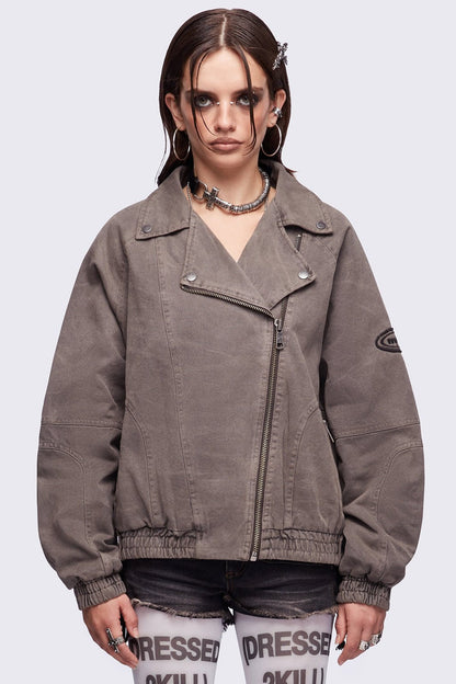 Harley Taupe Bomber Jacket | Minga London Top Pick