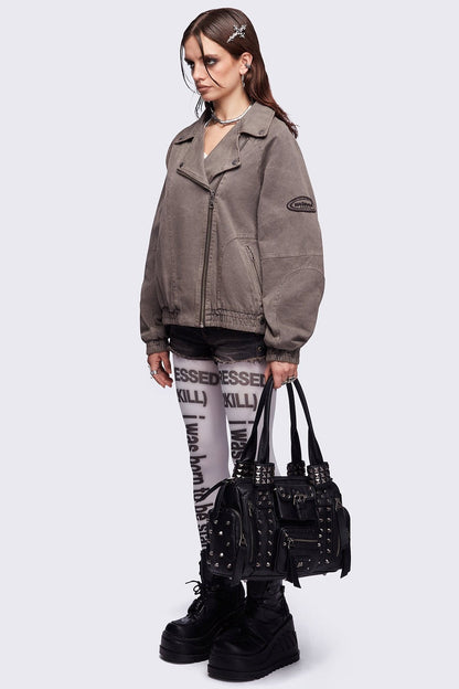 Harley Taupe Bomber Jacket | Minga London Top Pick