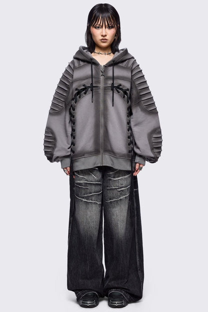 Vyre Grey Zip Up Hoodie | Minga London Latest
