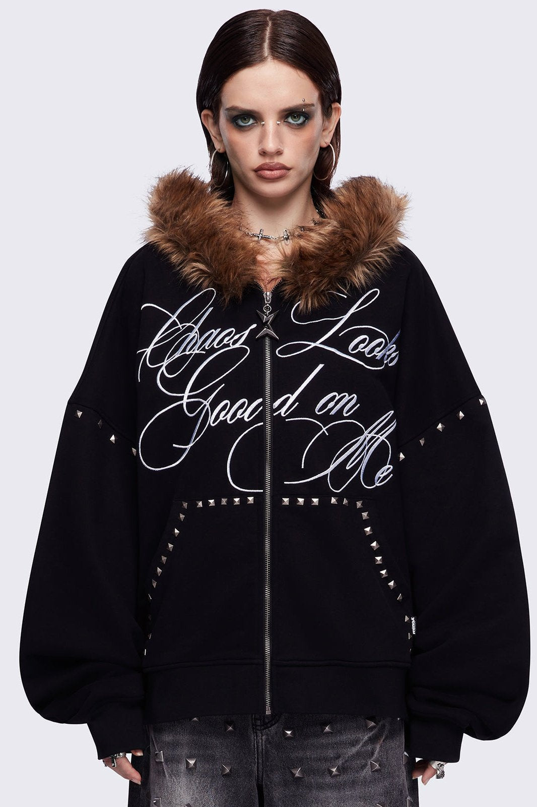 Chaotic Self Zip Up Hoodie | Minga London Great Value