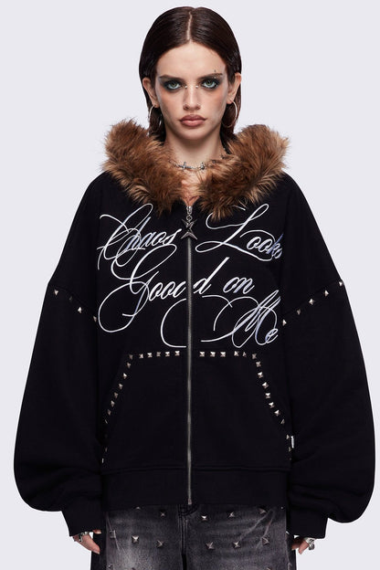 Chaotic Self Zip Up Hoodie | Minga London Great Value
