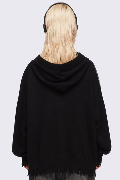 Skull Crusher Knitted Zip-Up Hoodie | Minga London Customer Favorite
