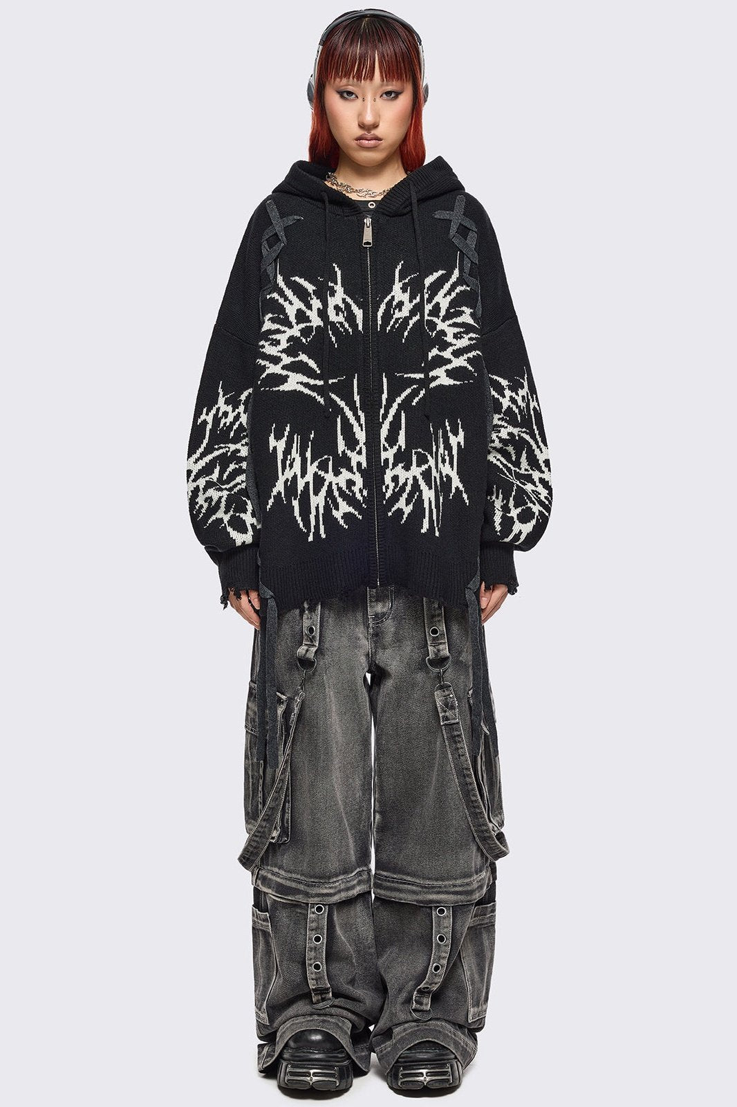 Abyx Knitted Zip-Up Hoodie | Minga London Trending