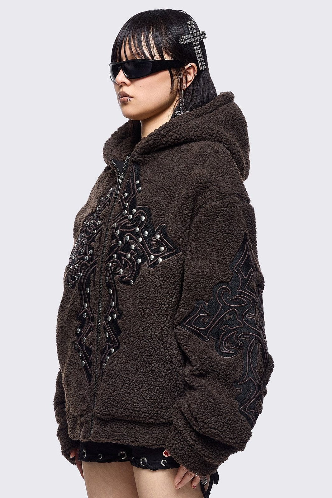 Sinner Brown Borg Jacket | Minga London Smart Buy