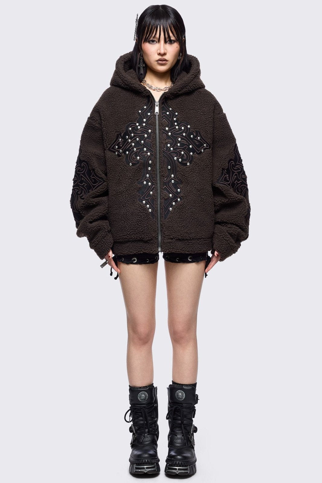 Sinner Brown Borg Jacket | Minga London Smart Buy